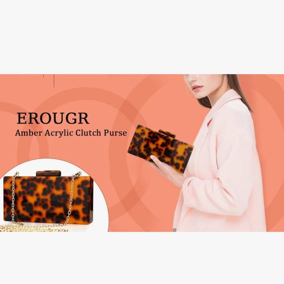 Women’s Acrylic Leopard Clutch - Picture 7 of 8